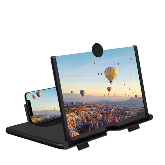 Black Portable 10-Inch Mobile Phone Screen Magnifier with Foldable Stand - 3D HD Video Amplifier for Movies & V888-ELOSUNG41018