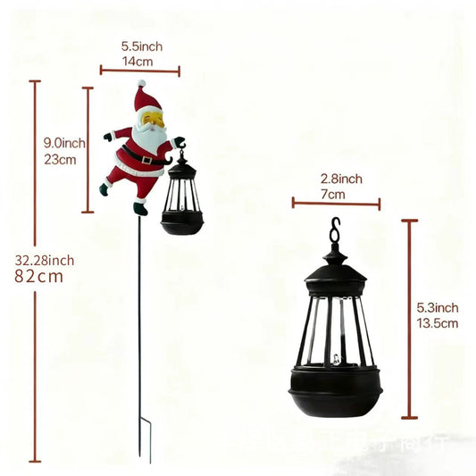 Colorful lights Solar Powered Christmas Garden Stake - Metal Santa with Watering Can & Multi-Colour LED V888-ELOSUNG41022