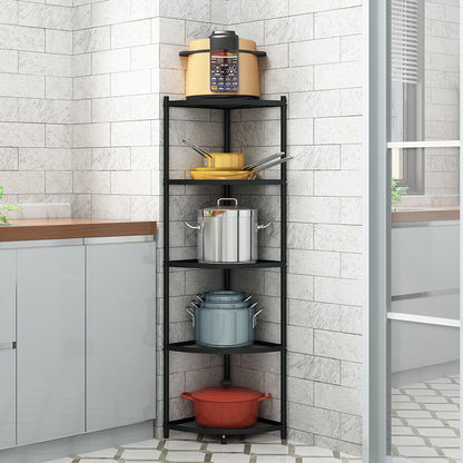 5-Tier Kitchen Corner Shelf Stand - Heavy Duty Carbon Steel Pot & Pan Organiser - Rust Resistant Freestanding V888-ELOSUNG41026