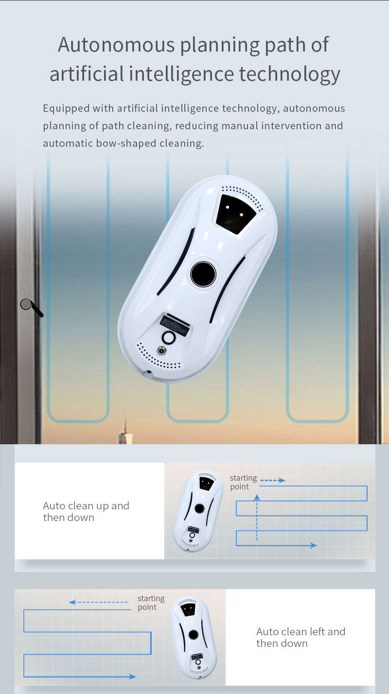 Smart Robot Window Cleaner - Automatic Glass Cleaning Washer with Remote Control - 2800Pa Suction & UPS V888-ELOSUNG41027