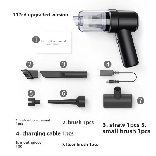Cordless Handheld Car Vacuum Cleaner 2-in-1 Air Duster Blower 120W High Power Portable Mini Detailer for Auto V888-ELOSUNG41040