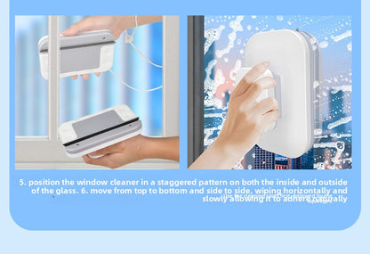 Magnetic Double Sided Window Cleaner for 15-26mm Double Glazed Glass High Rise Safety Wiper Tool White V888-ELOSUNG41044
