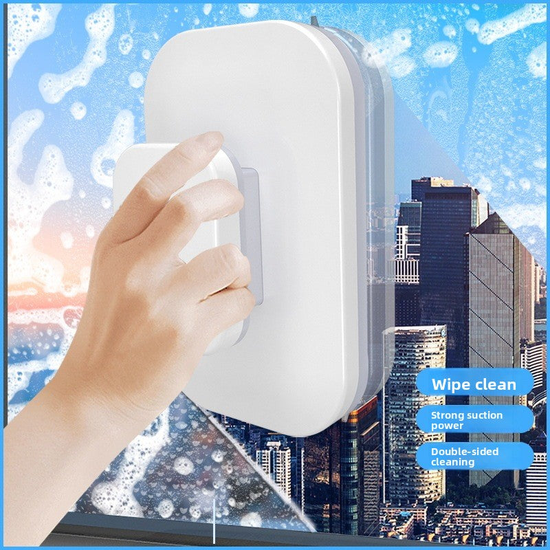 Magnetic Double Sided Window Cleaner for 18-30mm Double Glazed Glass High Rise Safety Wiper Tool White V888-ELOSUNG41045
