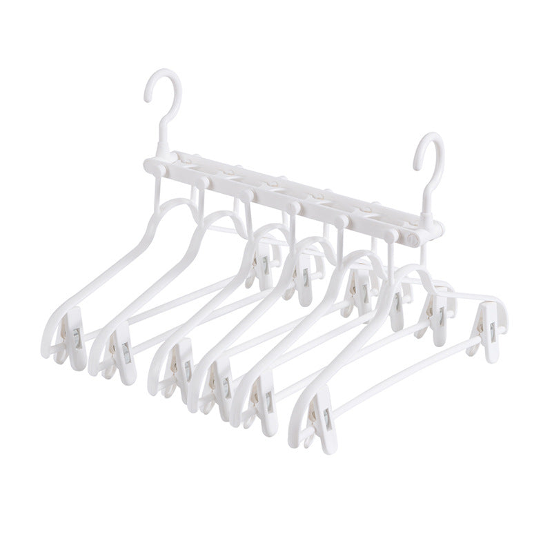 2-SET Space-Saving 6-in-1 Foldable Hanger Set Multi-Functional Closet Organizer Clothes Drying Rack with Pant V888-ELOSUNG41056