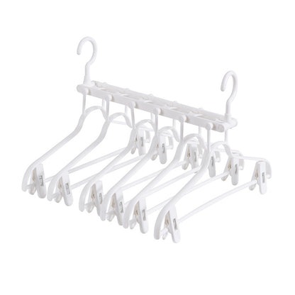 2-SET Space-Saving 6-in-1 Foldable Hanger Set Multi-Functional Closet Organizer Clothes Drying Rack with Pant V888-ELOSUNG41056