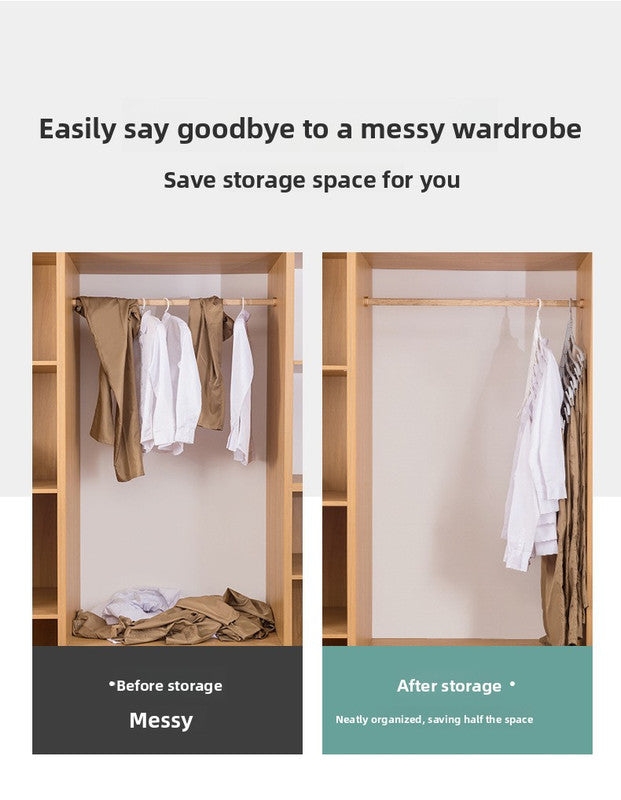 2-SET Space-Saving 6-in-1 Foldable Hanger Set Multi-Functional Closet Organizer Clothes Drying Rack with Pant V888-ELOSUNG41056
