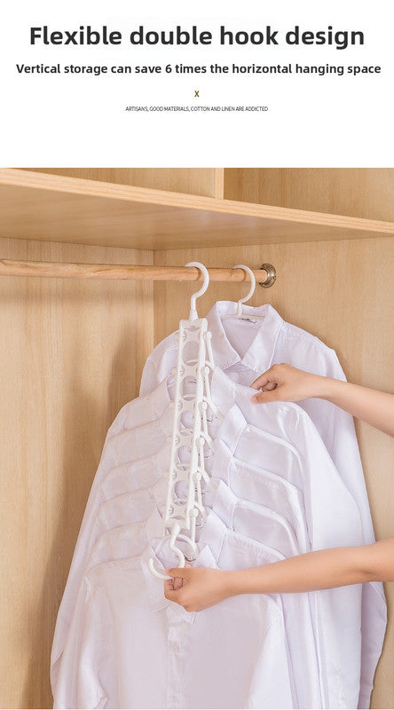 2-SET Space-Saving 6-in-1 Foldable Hanger Set Multi-Functional Closet Organizer Clothes Drying Rack with Pant V888-ELOSUNG41056