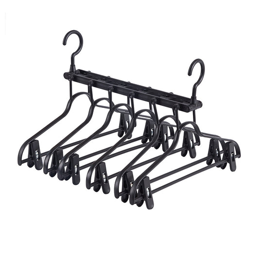 2-SET Space-Saving 6-in-1 Foldable Hanger Set Multi-Functional Closet Organizer Clothes Drying Rack with Pant V888-ELOSUNG41057