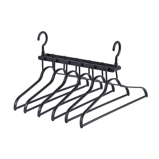 2-SET Space-Saving 6-in-1 Foldable Hanger Set Multi-Functional Closet Organizer Clothes Drying Rack with Pant V888-ELOSUNG41057