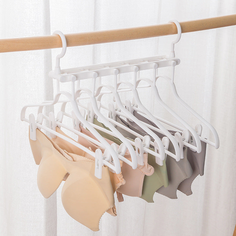 2-SET Space-Saving 6-in-1 Foldable Hanger Set Multi-Functional Closet Organizer Clothes Drying Rack with Pant V888-ELOSUNG41057
