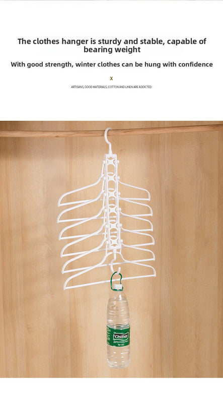 2-SET Space-Saving 6-in-1 Foldable Hanger Set Multi-Functional Closet Organizer Clothes Drying Rack with Pant V888-ELOSUNG41057
