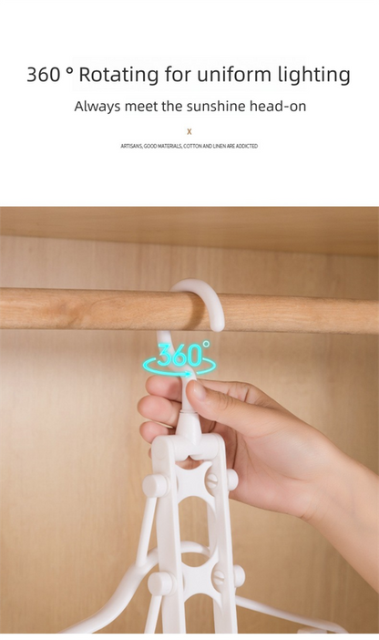 2-SET Space-Saving 6-in-1 Foldable Hanger Set Multi-Functional Closet Organizer Clothes Drying Rack with Pant V888-ELOSUNG41057