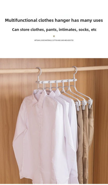 2-SET Space-Saving 6-in-1 Foldable Hanger Set Multi-Functional Closet Organizer Clothes Drying Rack with Pant V888-ELOSUNG41057