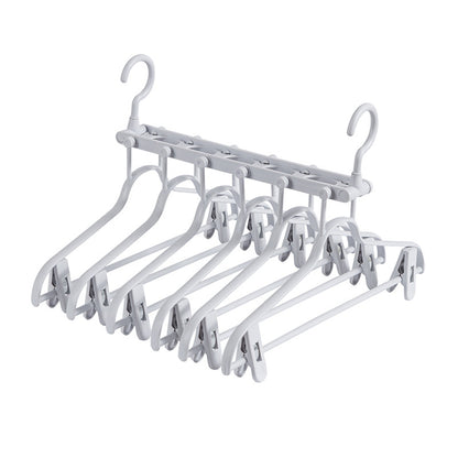 2-SET Space-Saving 6-in-1 Foldable Hanger Set Multi-Functional Closet Organizer Clothes Drying Rack with Pant V888-ELOSUNG41058