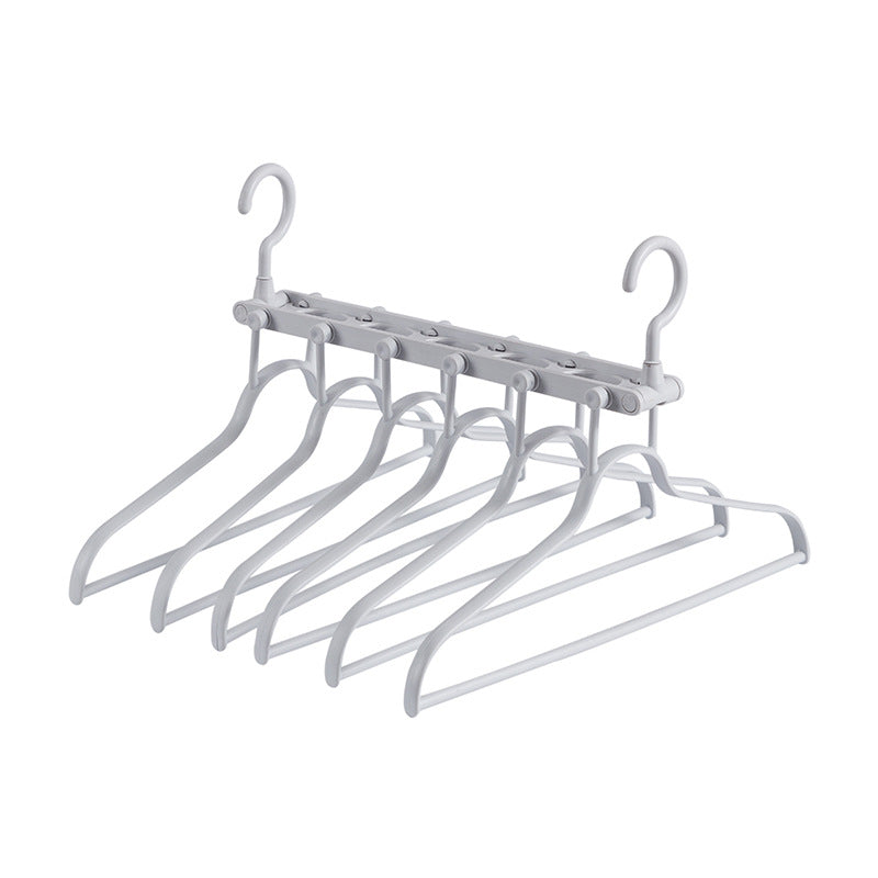 2-SET Space-Saving 6-in-1 Foldable Hanger Set Multi-Functional Closet Organizer Clothes Drying Rack with Pant V888-ELOSUNG41058