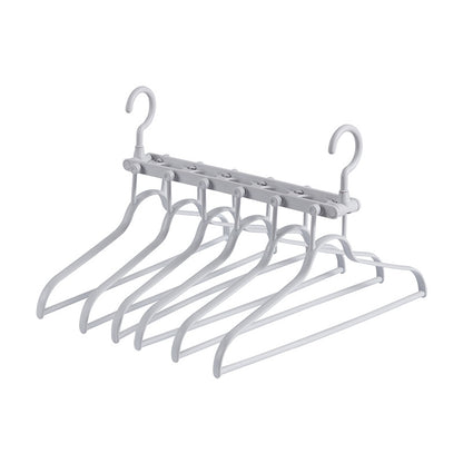 2-SET Space-Saving 6-in-1 Foldable Hanger Set Multi-Functional Closet Organizer Clothes Drying Rack with Pant V888-ELOSUNG41058