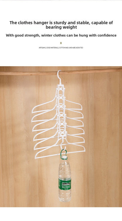 2-SET Space-Saving 6-in-1 Foldable Hanger Set Multi-Functional Closet Organizer Clothes Drying Rack with Pant V888-ELOSUNG41058