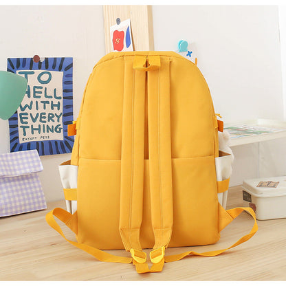 5 Piece Aesthetic School Backpack Set Purple Oxford Fabric Fits 14 Inch Laptop V888-ELOSUNG41061