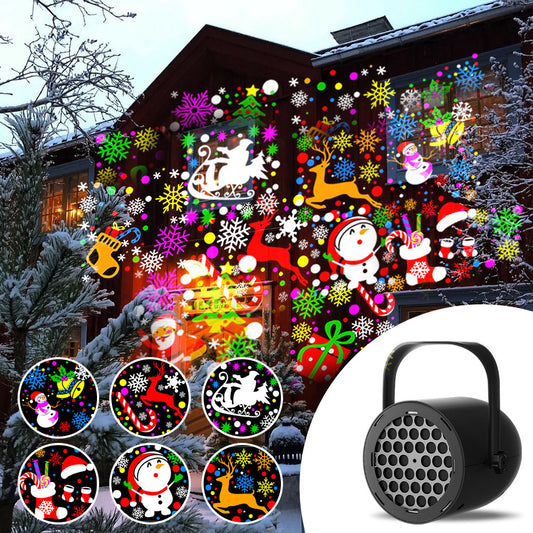 Black Christmas LED Projector Light Portable USB Holiday Atmosphere Lamp with 360 Degree Rotating Stand for V888-ELOSUNG41066