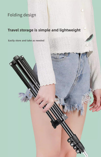 1.7m Black Tripod Stand with Phone Holder Adjustable Floor Stand for Live Streaming Vlogging Overhead Video V888-ELOSUNG41070