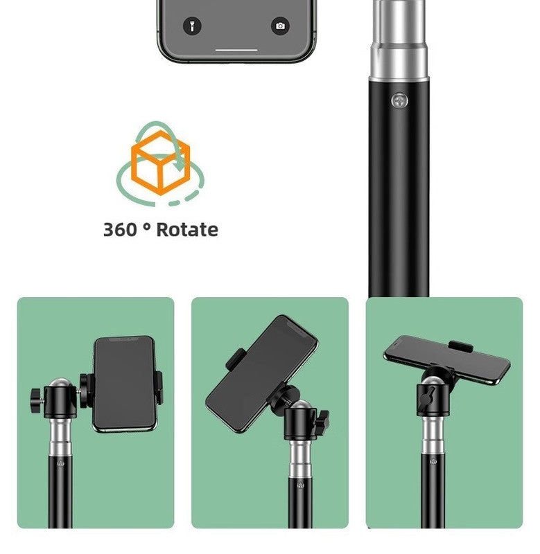 1.7m Black Tripod Stand with Phone Holder Adjustable Floor Stand for Live Streaming Vlogging Overhead Video V888-ELOSUNG41070