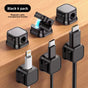 Black 6-Pack Magnetic Cable Organiser Clips Desktop Cord Management for Phone Charger USB Cable Holder V888-ELOSUNG41136
