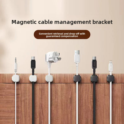 Black 6-Pack Magnetic Cable Organiser Clips Desktop Cord Management for Phone Charger USB Cable Holder V888-ELOSUNG41136
