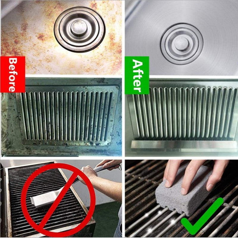 5 Pack Grill Cleaning Brick Pumice Stone BBQ Cleaner Block Heavy Duty Grease Remover for Griddle Stove and V888-ELOSUNG41190