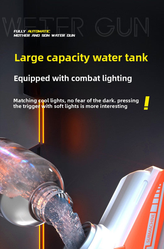 2-in-1 Electric Water Gun Automatic Squirt Blaster Set Detachable Mini Pistol High Capacity Summer Pool Toy V888-ELOSUNG41191