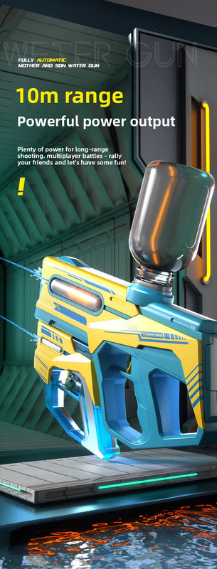 2-in-1 Electric Water Gun Automatic Squirt Blaster Set Detachable Mini Pistol High Capacity Summer Pool Toy V888-ELOSUNG41193