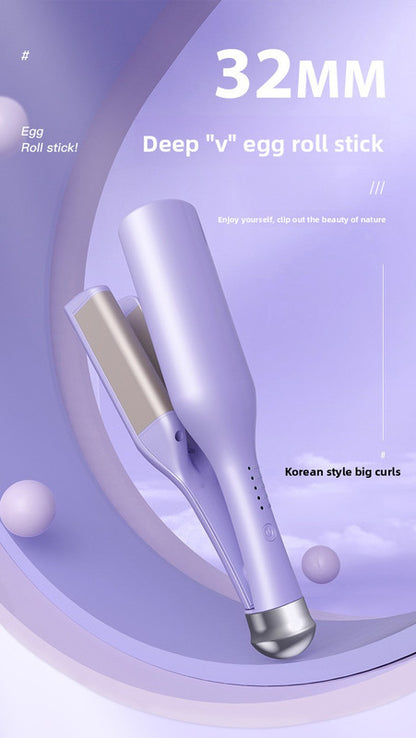 32mm French Style Deep V Hair Waver Mermaid Curls Iron Fast Heating Ceramic Styling Tool for Big Waves Purple V888-ELOSUNG41196