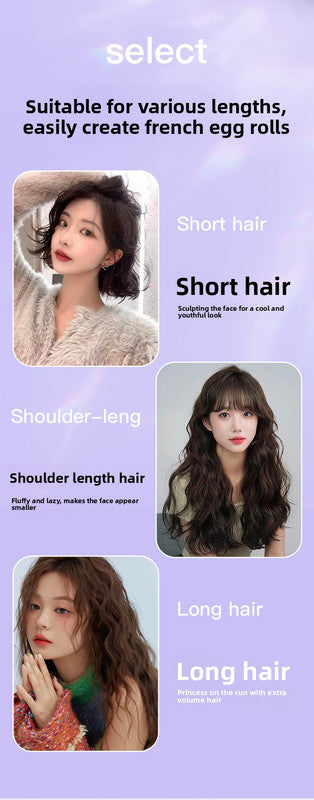 32mm French Style Deep V Hair Waver Mermaid Curls Iron Fast Heating Ceramic Styling Tool for Big Waves Purple V888-ELOSUNG41196