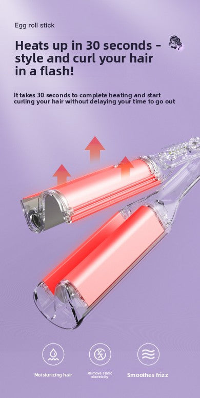 32mm French Style Deep V Hair Waver Mermaid Curls Iron Fast Heating Ceramic Styling Tool for Big Waves Pink V888-ELOSUNG41197