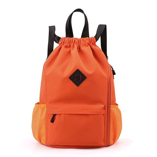 Large Drawstring Backpack Waterproof Gym Bag Lightweight Sports Sackpack with Zipper Pockets for Travel and V888-ELOSUNG41203