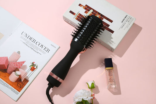 3-in-1 Hot Air Brush & Volumiser Hair Dryer Styler 1000W Ceramic Negative Ion Blowout Brush for Straightening V888-ELOSUNG41214