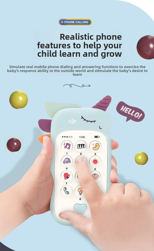 Unicorn Baby Toy Phone Music & Light Learning Mobile Teether for Toddlers Interactive English Educational V888-ELOSUNG41217