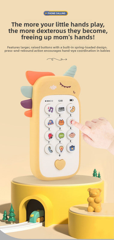 Unicorn Baby Toy Phone Music & Light Learning Mobile Teether for Toddlers Interactive English Educational V888-ELOSUNG41217