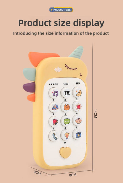 Unicorn Baby Toy Phone Music & Light Learning Mobile Teether for Toddlers Interactive English Educational V888-ELOSUNG41217