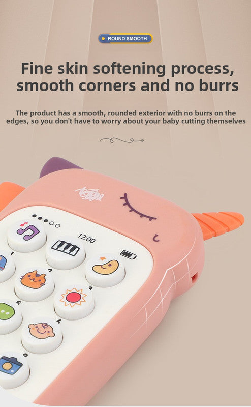 Unicorn Baby Toy Phone Music & Light Learning Mobile Teether for Toddlers Interactive English Educational V888-ELOSUNG41218