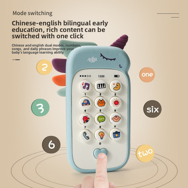 Unicorn Baby Toy Phone Music & Light Learning Mobile Teether for Toddlers Interactive English Educational V888-ELOSUNG41218