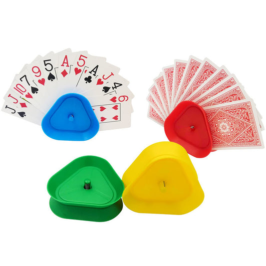 Triangle Playing Card Holders 4 Pack Hands Free Game Organizers for Kids Seniors and Adults Ideal for Family V888-ELOSUNG41223