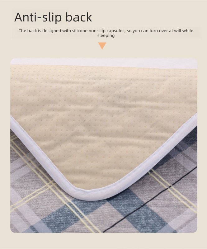 Washable Incontinence Bed Pad 100x150cm Reusable Waterproof Mattress Protector with Non-Slip Backing 4-Layer V888-ELOSUNG41232