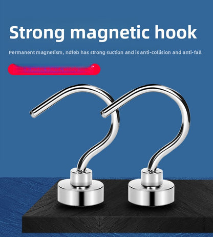 Neodymium Magnetic Hooks 16mm Base Large Open Mouth Hanger Heavy Duty Magnet for Fridge Kitchen BBQ Grill V888-ELOSUNG41236