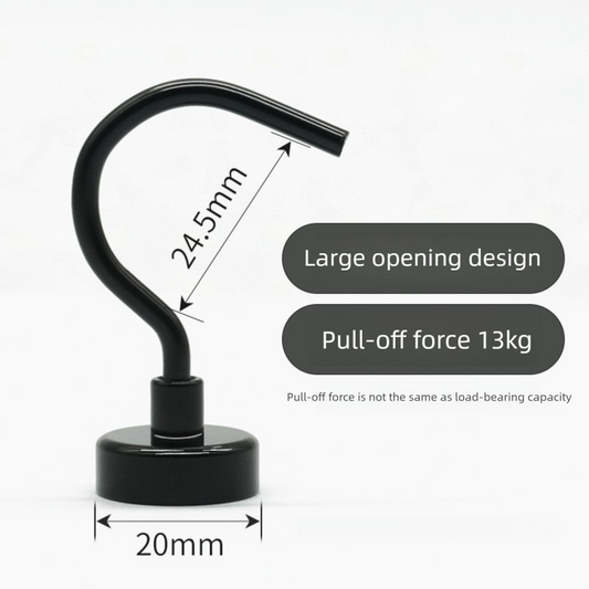 Neodymium Magnetic Hooks 20mm Base Large Open Mouth Hanger Heavy Duty Magnet for Fridge Kitchen BBQ Grill V888-ELOSUNG41239