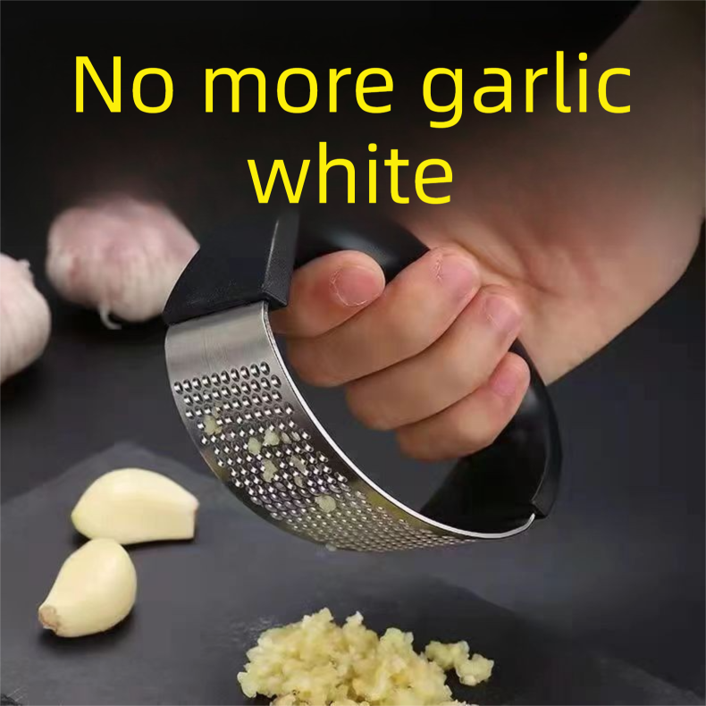 Black Stainless Steel Garlic Press Rocker Ergonomic Garlic Crusher and Ginger Mincer Professional Kitchen Tool V888-ELOSUNG41241