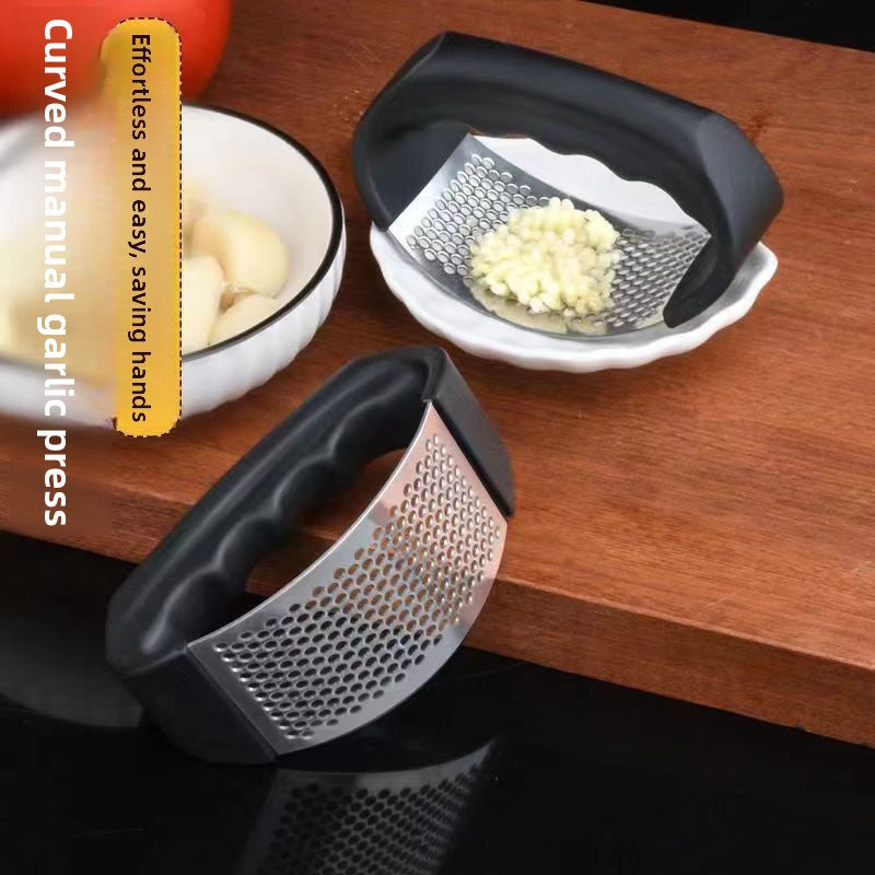 Black Stainless Steel Garlic Press Rocker Ergonomic Garlic Crusher and Ginger Mincer Professional Kitchen Tool V888-ELOSUNG41241