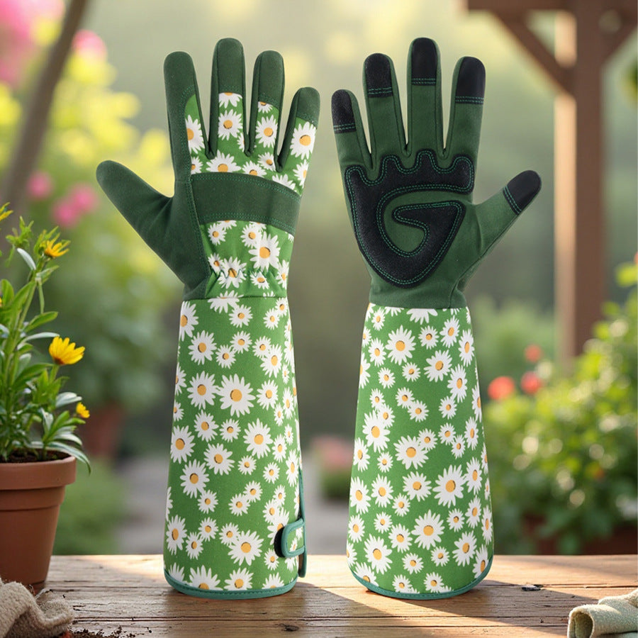 Green Long Gardening Gloves Thorn Proof Rose Pruning Gauntlets with Touchscreen Fingertips Breathable Forearm V888-ELOSUNG41242