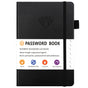 Black Password Log Book with Alphabetical Tabs Internet Address Organizer Small PU Leather Notebook with Owl V888-ELOSUNG41245