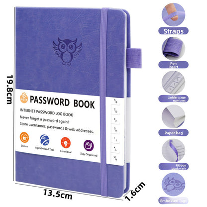 Burgundy Password Log Book with Alphabetical Tabs Internet Address Organizer Small PU Leather Notebook with V888-ELOSUNG41246