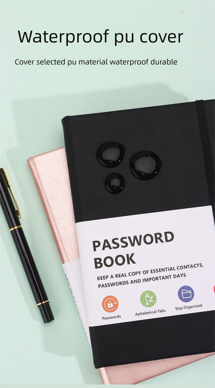 Rose Gold Password Book with Alphabetical Tabs B6 Hardcover Internet Address Logbook & Password Organizer V888-ELOSUNG41252